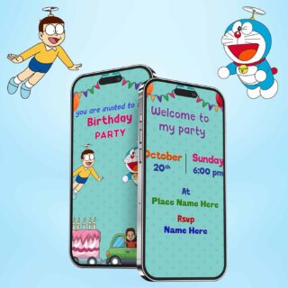 Doraemon Theme Birthday Invitation Video